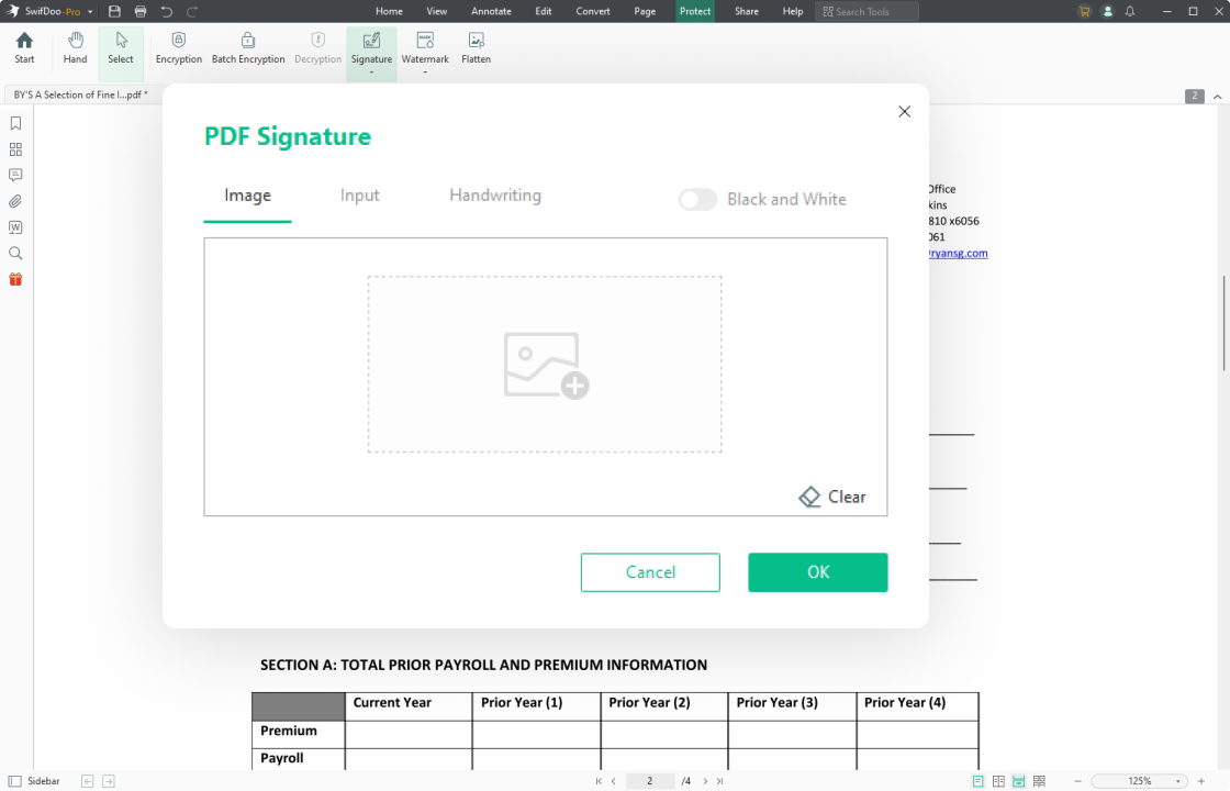 Create signature from image